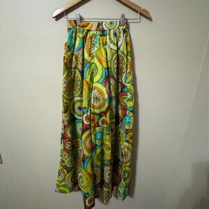 221 70s Handmade Palazzo Pants | Psychedelic Floral Wide-Leg